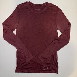 Smart Wool Men’s Small Red Long Sleeve Shirt Merino 150 Plant Based Dye